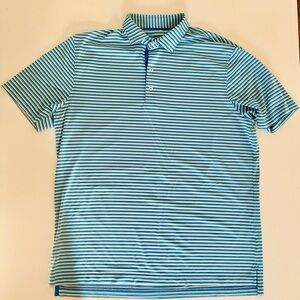 Johnnie-O Men’s Blue Striped Shirt Polo Shirt - Size Large